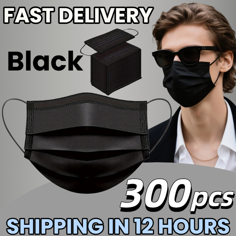 Surgical Mask - Szybka dostawa! 300 sztuk Grubych Czarnych